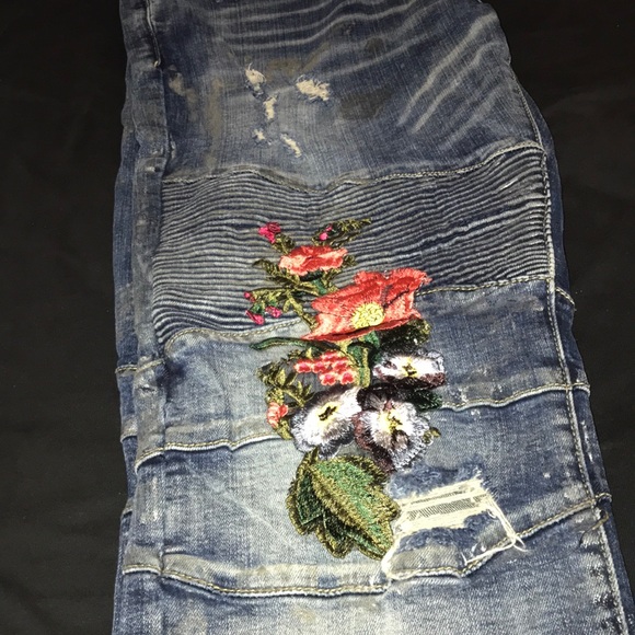 Mid blue Embellish Jeans - Picture 2 of 2
